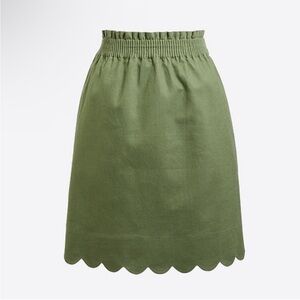 J Crew Green Scallop Skirt